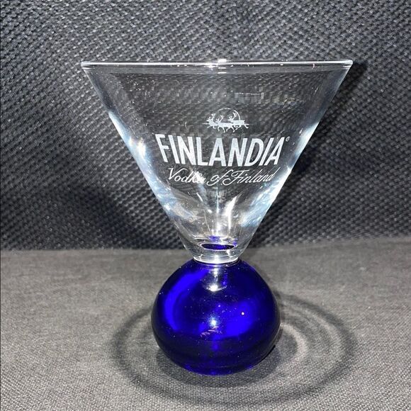 Finlandia Vodka Martini Glass with Blue Base - Picture 2 of 6